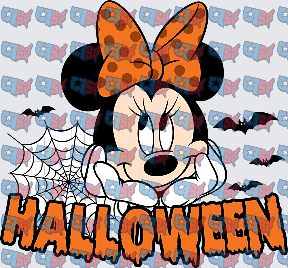 Spooky Mouse Halloween Bats Spider Web Design (DTF)