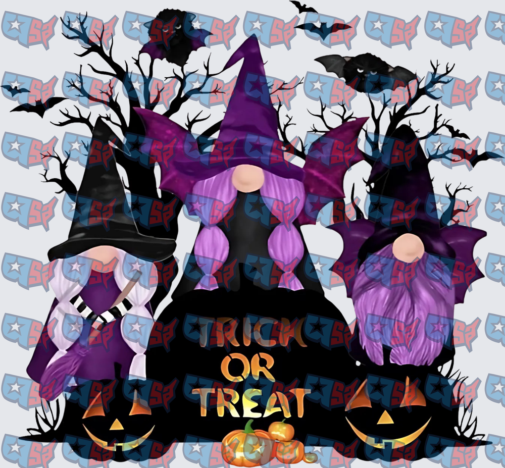 Halloween Witch Gnomes Trick Or Treat Bats Pumpkins (DTF)