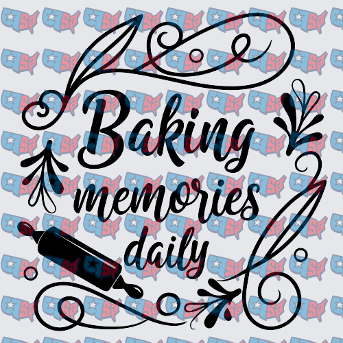 Baking Memories Daily Rolling Pin Floral Script (DTF)