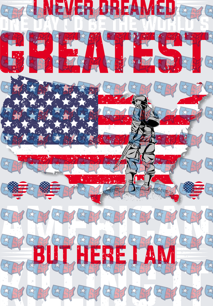 I Never Dreamed Greatest American Soldier USA Flag (DTF)