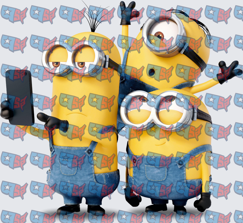 Two Yellow Minions Taking Selfie Together (DTF)