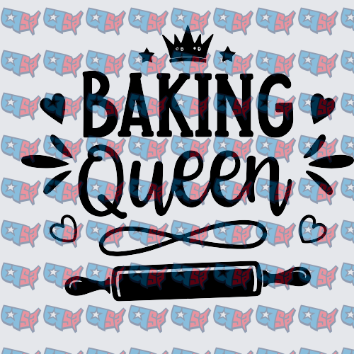 Baking Queen Crown Rolling Pin Design (DTF)