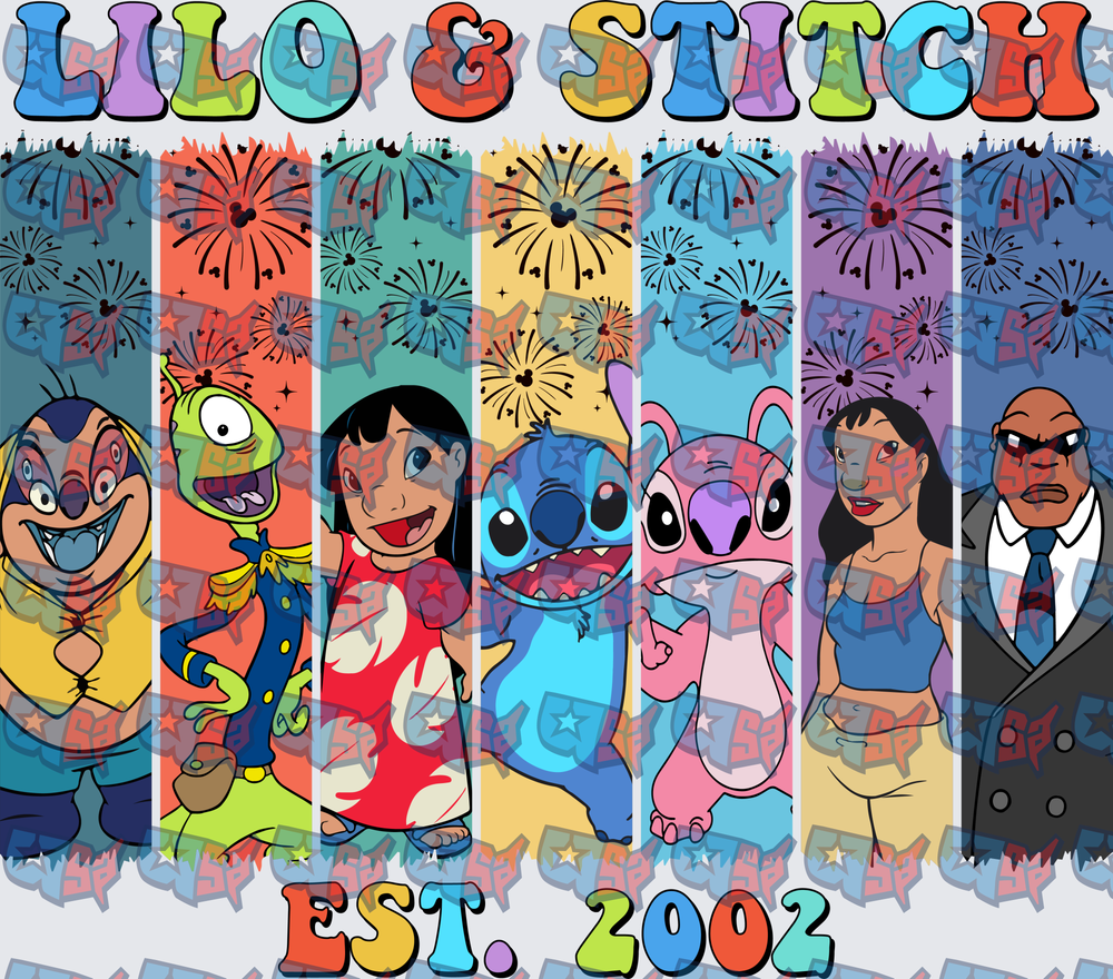 Lilo & Stitch Character Squad Est 2002 (DTF)