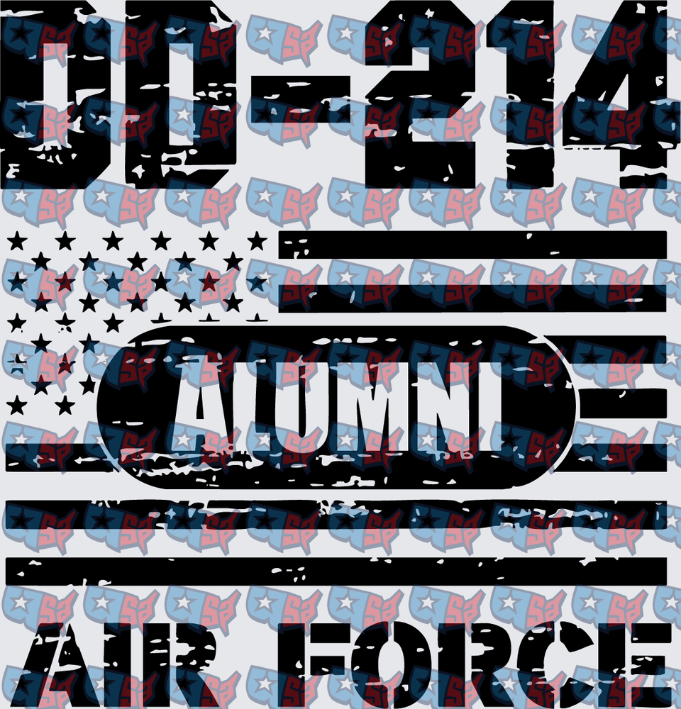 DD-214 Alumni Air Force Distressed American Flag (DTF)