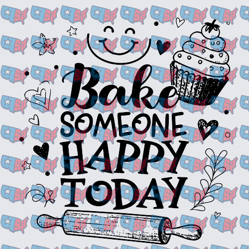 Bake Someone Happy Today Cupcake Rolling Pin (DTF)