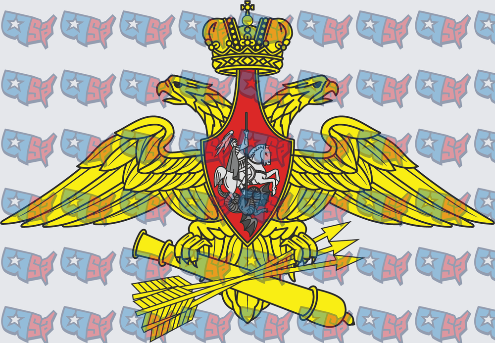 Russian Double-Headed Eagle Military Emblem with Crown (DTF)
