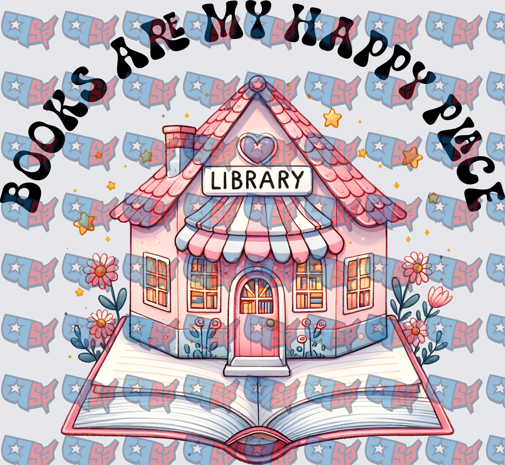 Books Are My Happy Place Whimsical Library (DTF)