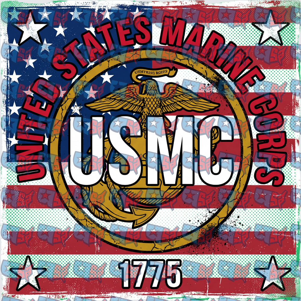 United States Marine Corps USMC 1775 Flag Emblem (DTF)