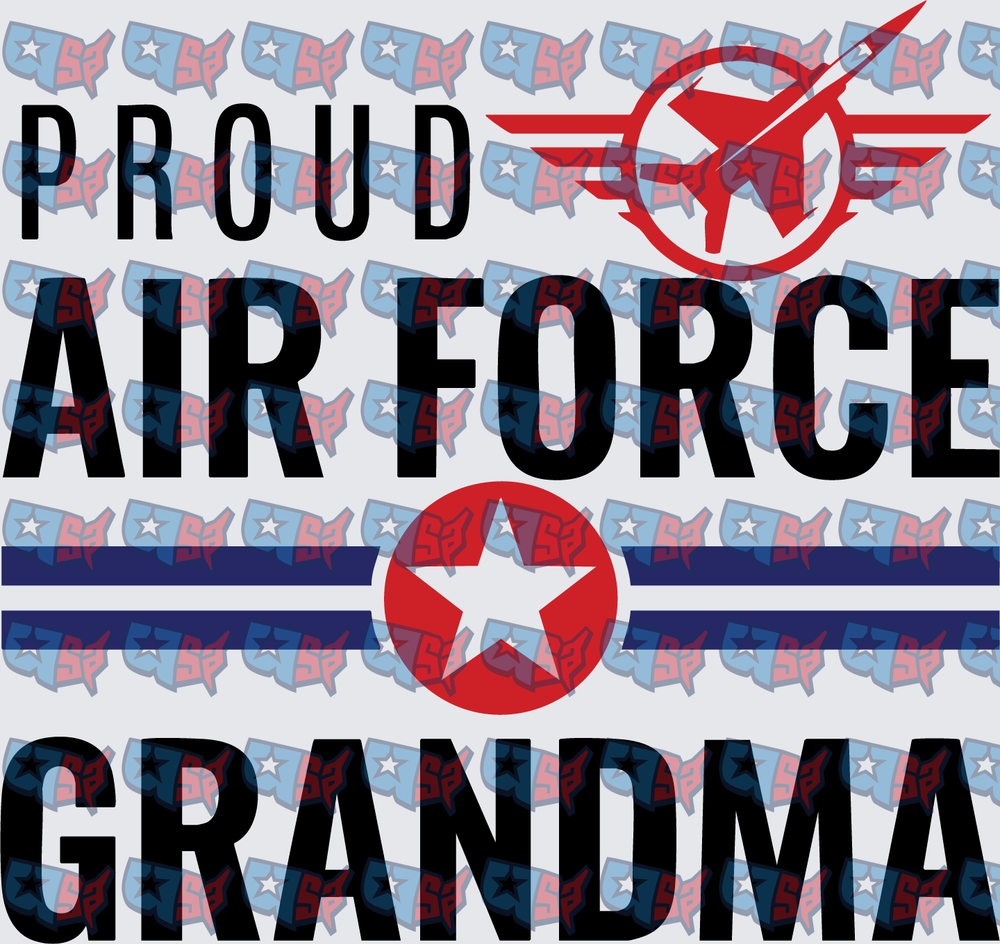 Proud Air Force Grandma Military Jet Design (DTF)