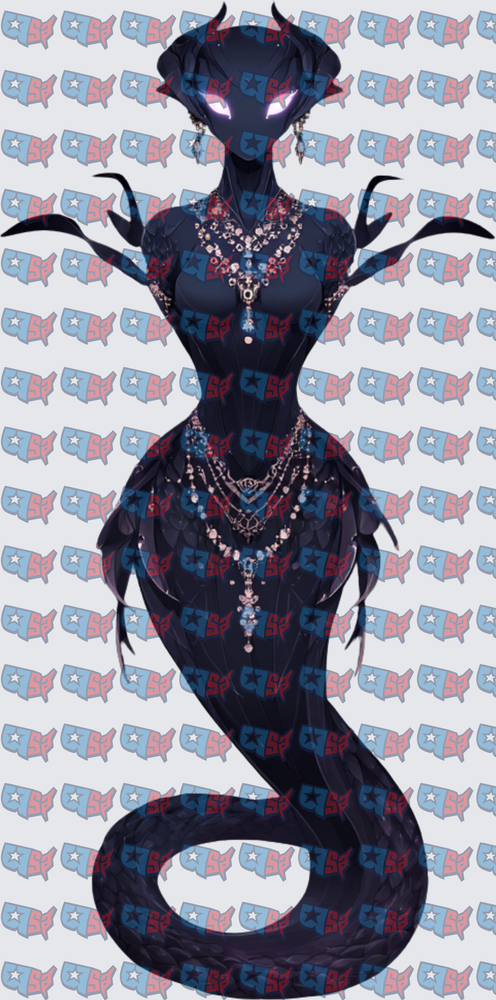 Dark Serpent Demon Queen With Jeweled Adornments (DTF)
