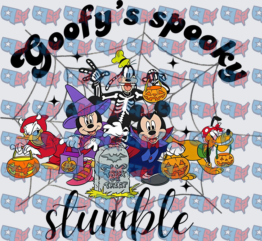 Goofy's Spooky Stumble Halloween Cartoon Characters (DTF)