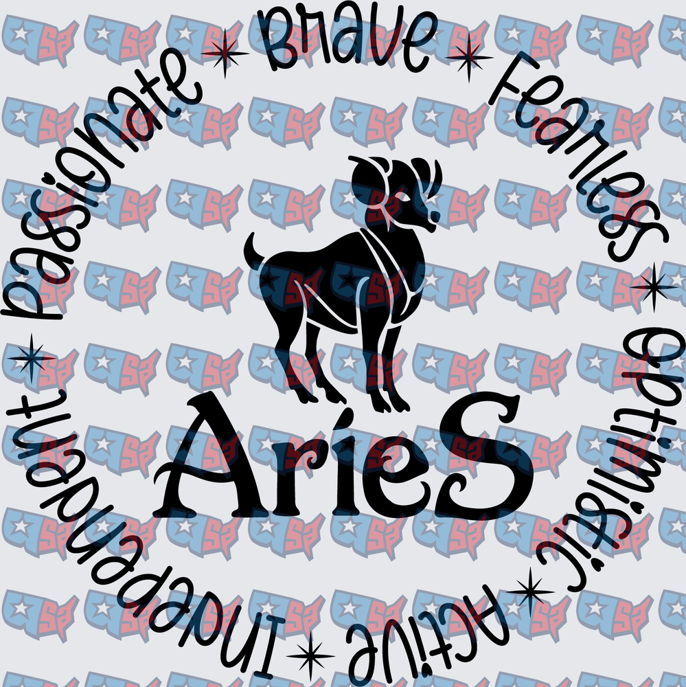 Aries Ram Zodiac Traits Circle Design (DTF)