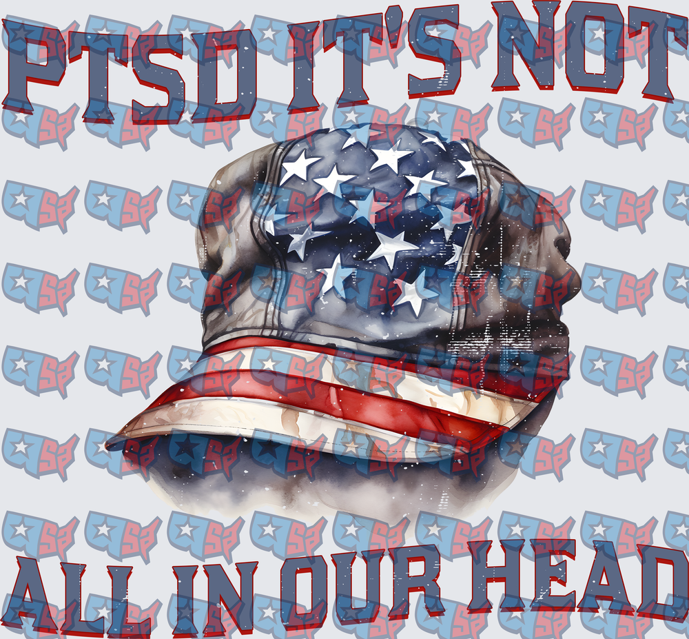 PTSD It's Not All In Our Head American Flag Military Cap (DTF)
