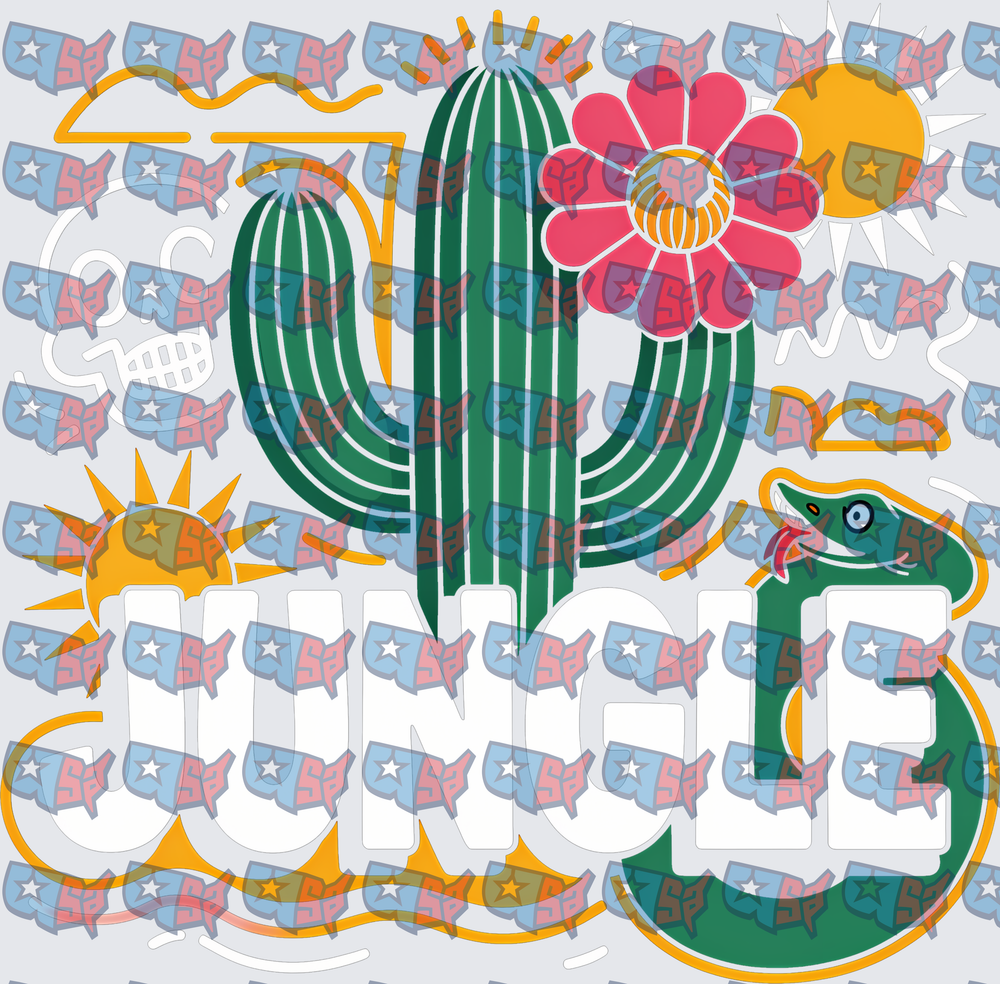 Uncle Cactus Snake Western Desert Sun Design (DTF)