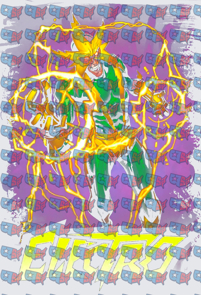 Electric Villain Electro Lightning Surge Comic Art (DTF)