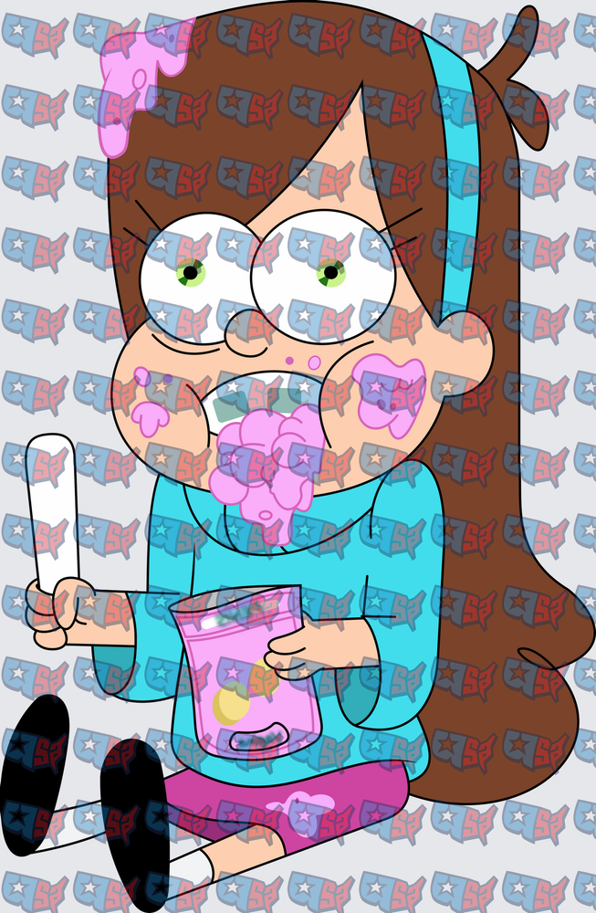 Mabel Pines Eating Cotton Candy Messy Face (DTF)