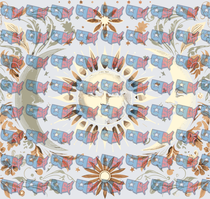 Boho Sun Moon USA Map Repeat Pattern (DTF)