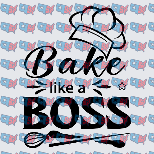 Bake Like A Boss Chef Hat Whisk Design (DTF)