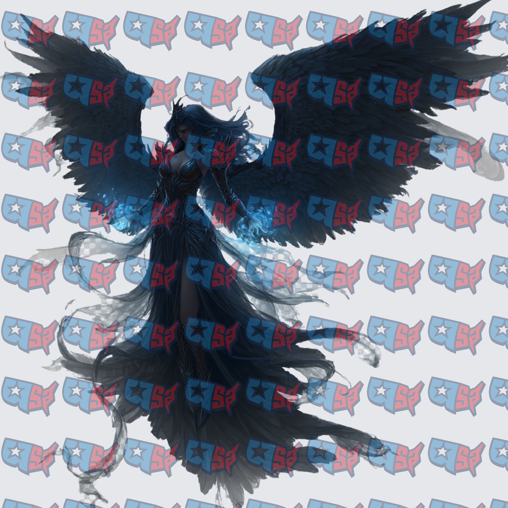 Dark Winged Sorceress With Blue Flame (DTF)