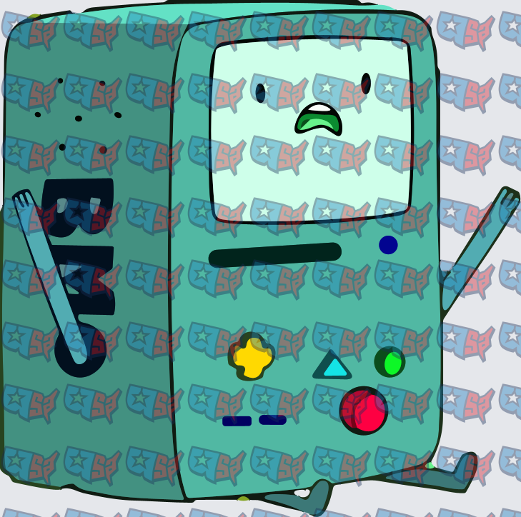 Sad Green Robot Game Console Character (DTF)