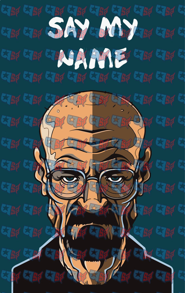 Say My Name Bald Glasses Drug Lord Portrait (DTF)