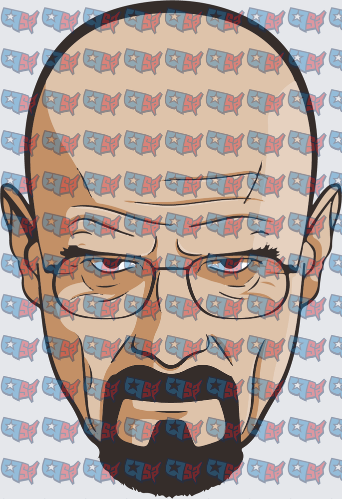 Bald Man With Glasses Goatee Vector Portrait (DTF)