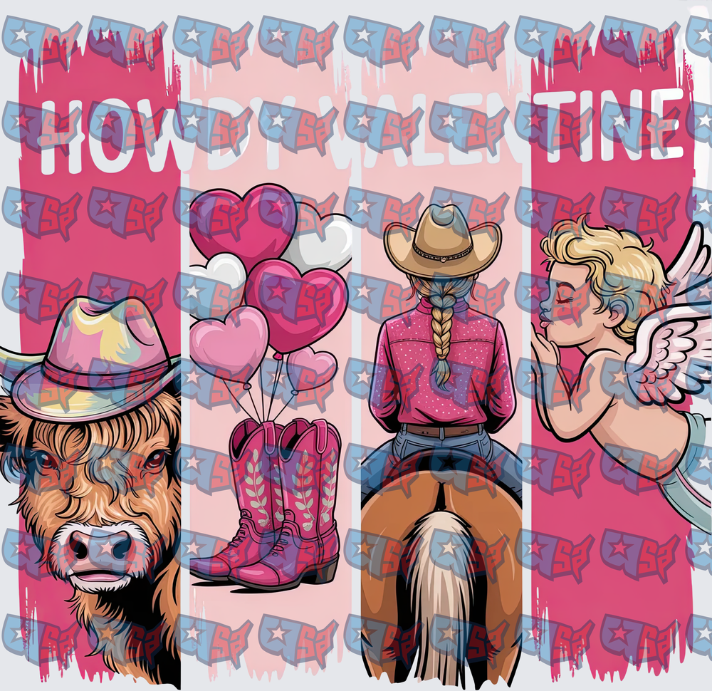 Howdy Valentine Western Valentine's Day Collage (DTF)