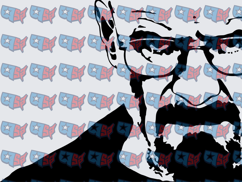 Bold Pop Art Older Man With Glasses Portrait (DTF)