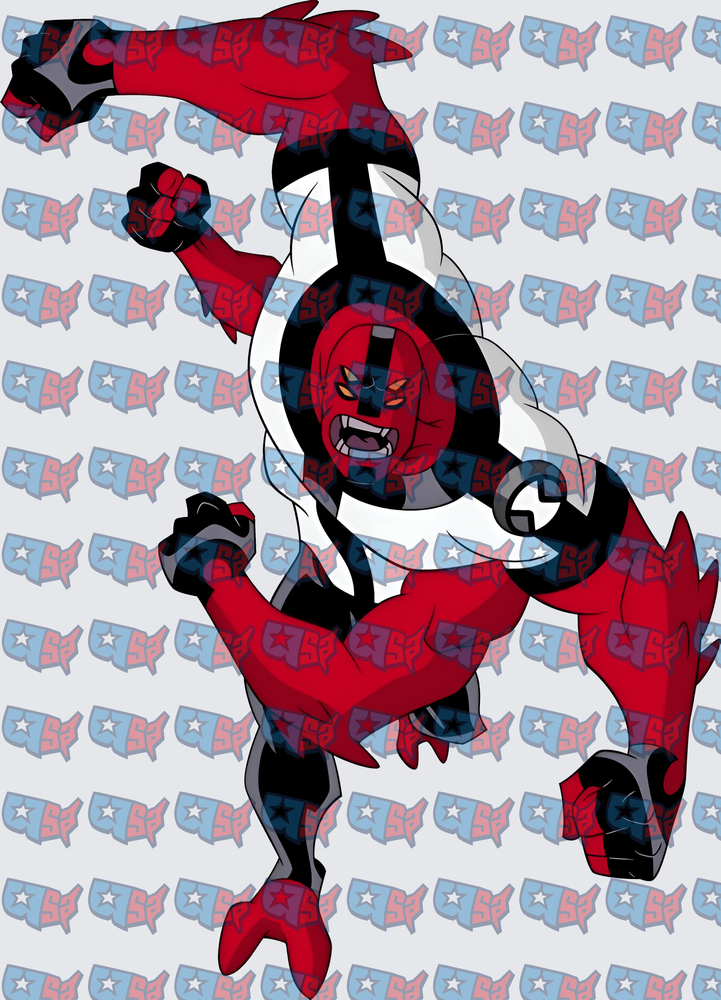 Four-Armed Red Alien Fighter Action Pose (DTF)