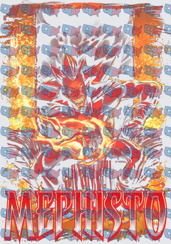 Mephisto Fiery Comic Book Villain Art (DTF)