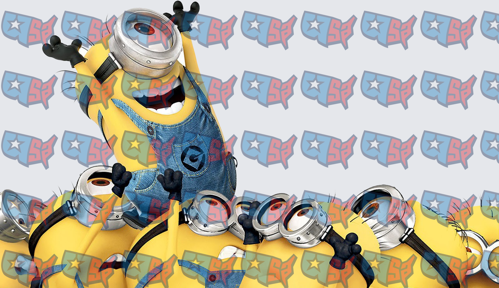 Excited Yellow Minion Pile Laughing Together (DTF)