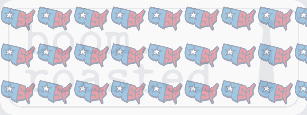 Patriotic USA Map Pattern Red Blue Star (DTF)