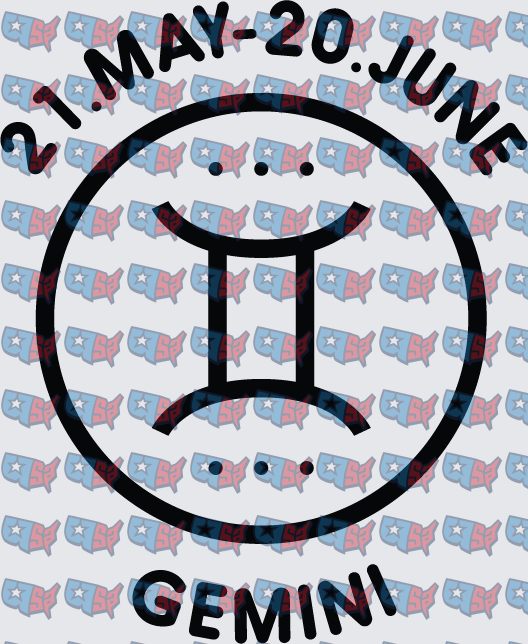 Gemini Zodiac Symbol Circle May June (DTF)