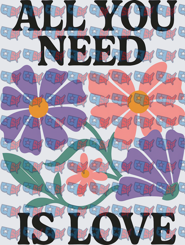 All You Need Is Love Retro Floral (DTF)
