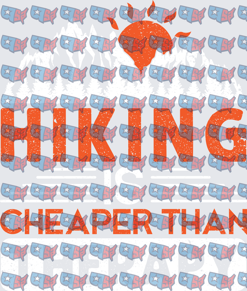 Hiking Is Cheaper Than Therapy Mountain Sunset (DTF)