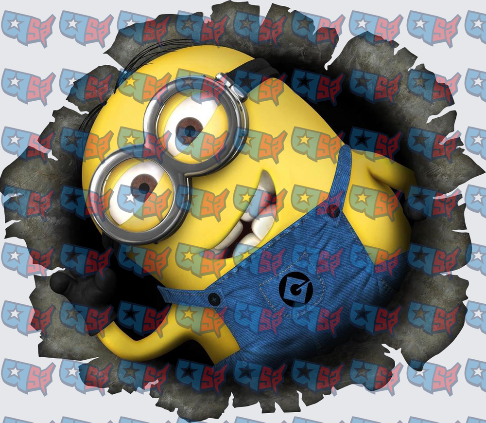 Yellow Minion Bursting Through Torn Wall (DTF)