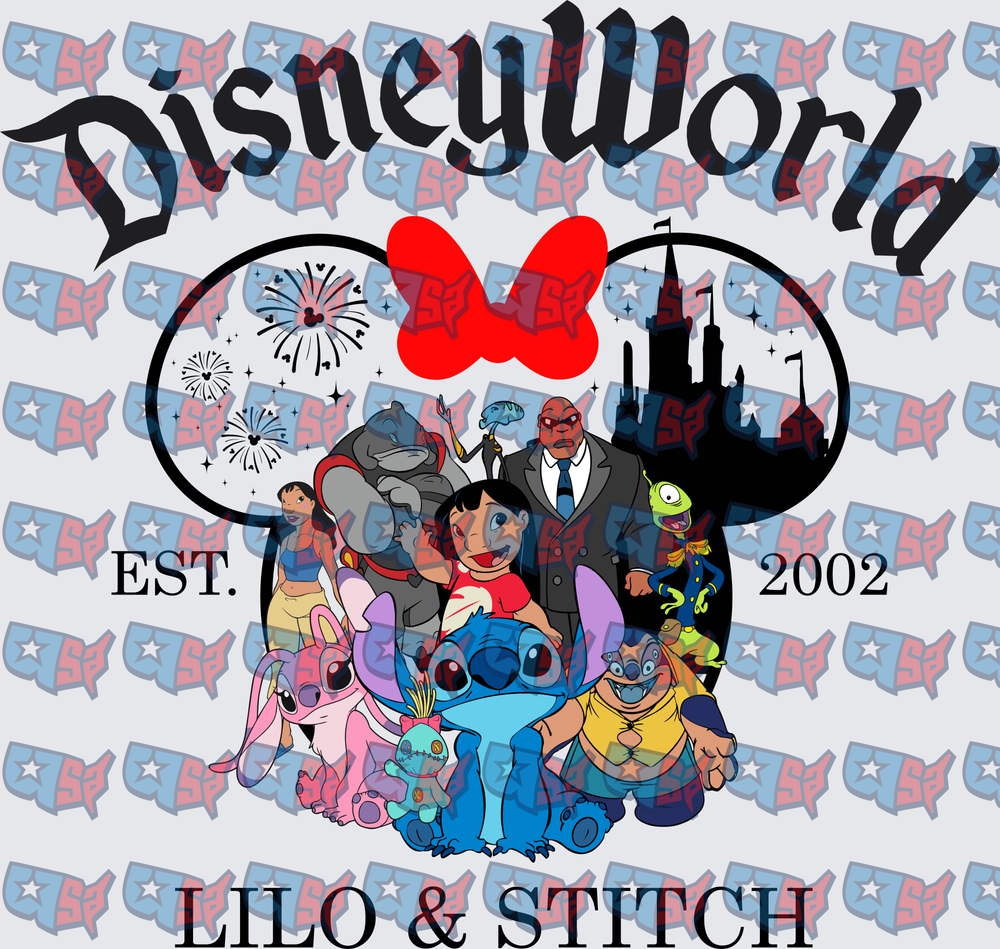 Lilo & Stitch Disney World Est. 2002 Characters (DTF)