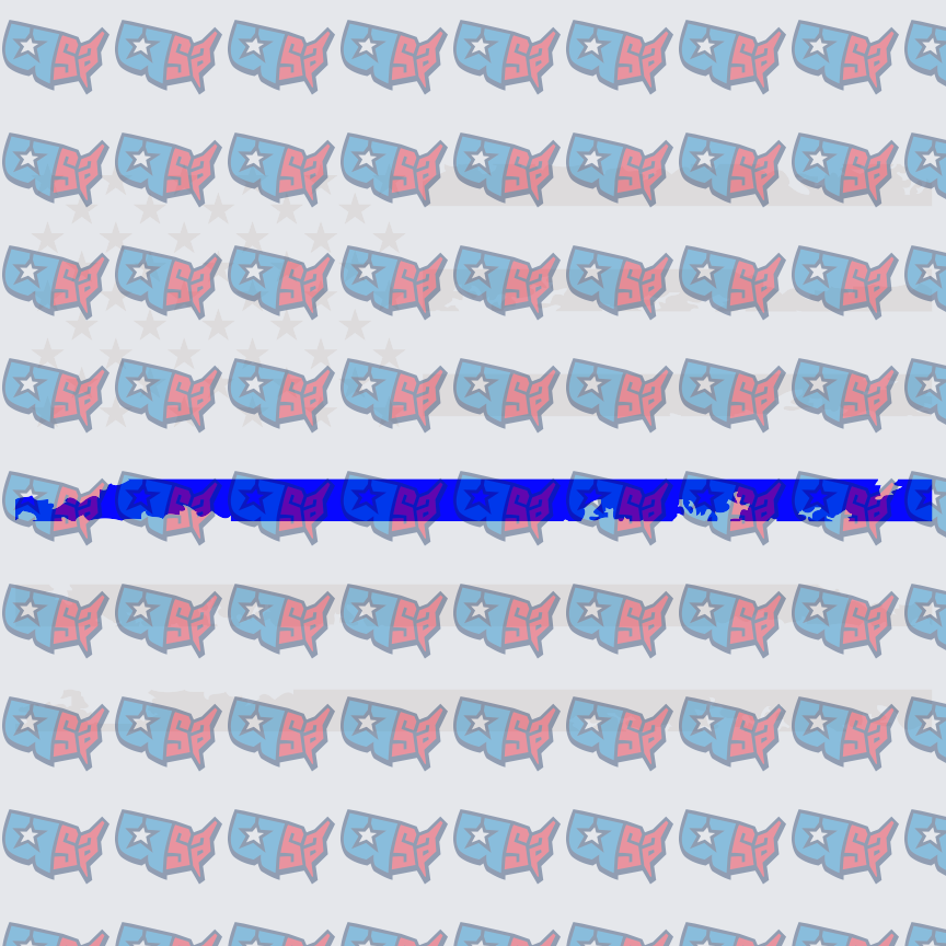 USA Map Thin Blue Line Patriotic Repeat Pattern (DTF)
