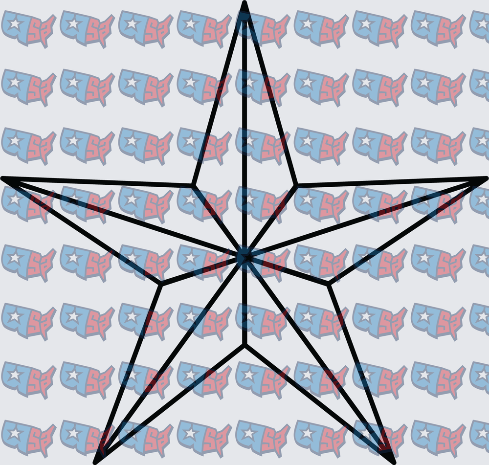 Bold Black Outlined Nautical Star Outline (DTF)