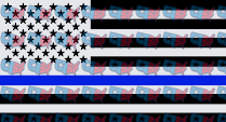 Patriotic Flag Thin Blue Line Police Support (DTF)