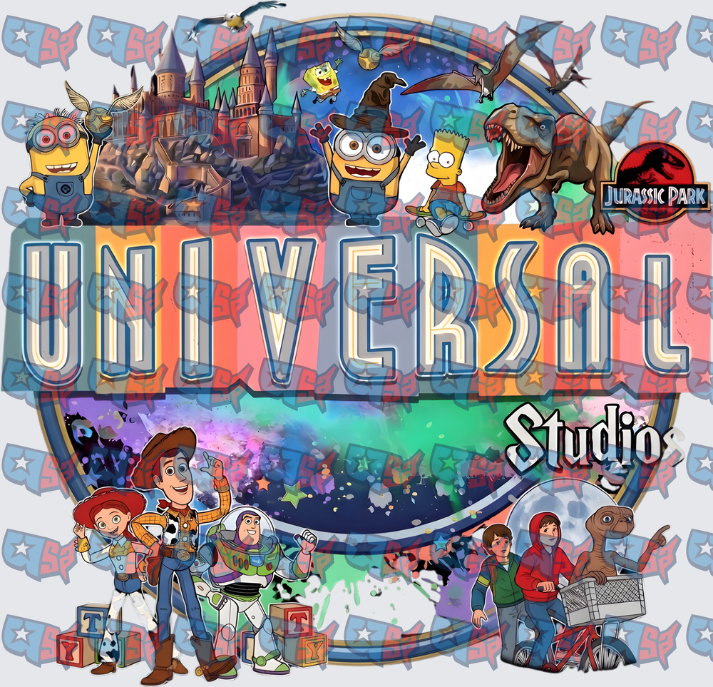 Universal Studios Characters Theme Park Mashup Design (DTF)