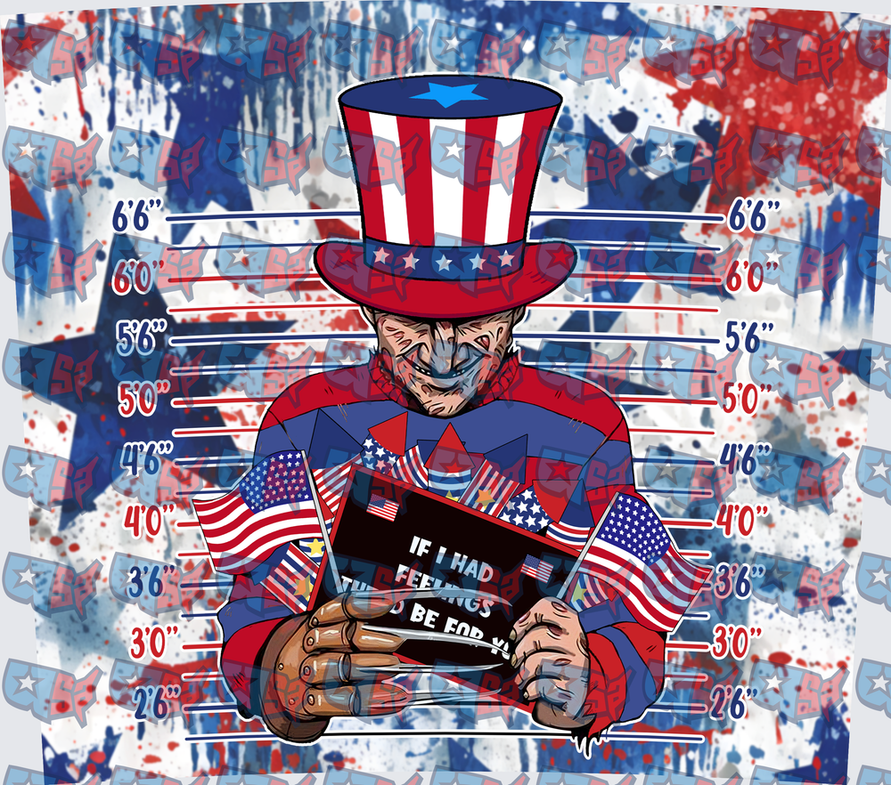 Freddy Krueger Uncle Sam Patriotic Mugshot (DTF)