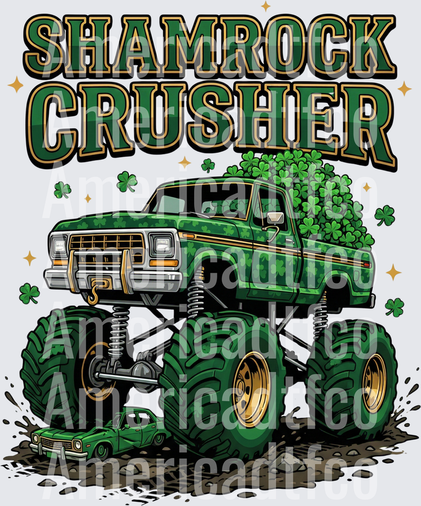 Shamrock Crusher St. Patrick's Day Monster Truck (DTF)