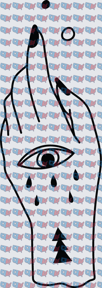 Mystical Hand Eye Tears Pine Trees Symbol (DTF)