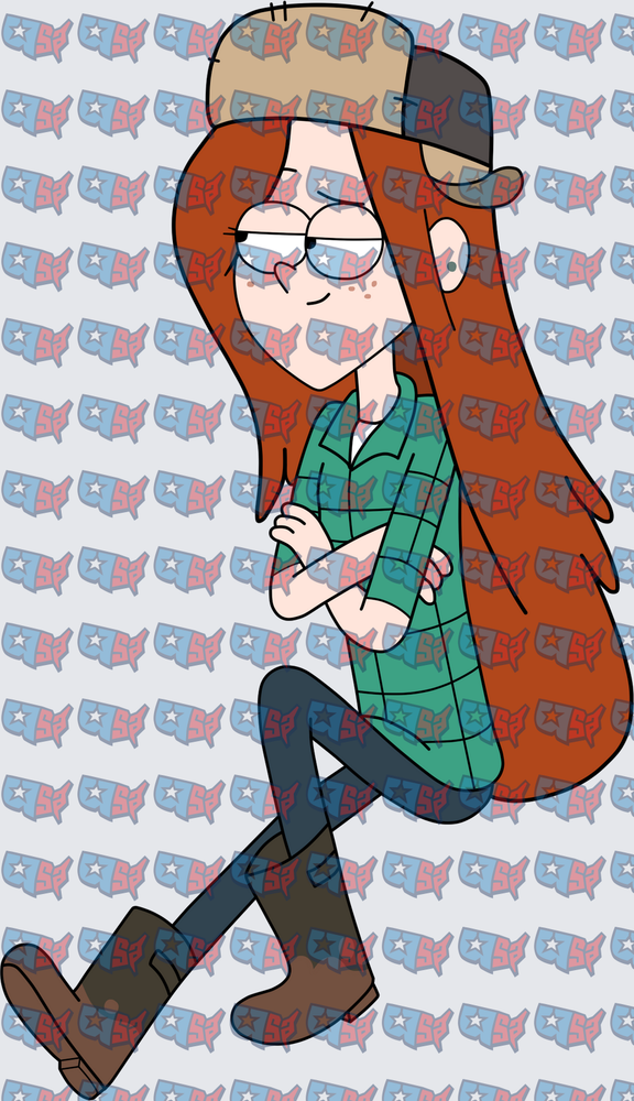 Redhead Teen Girl Backwards Cap Glasses Crossed Arms (DTF)