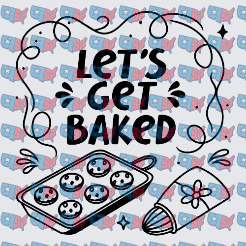 Let's Get Baked Cookie Sheet Piping Bag Design (DTF)