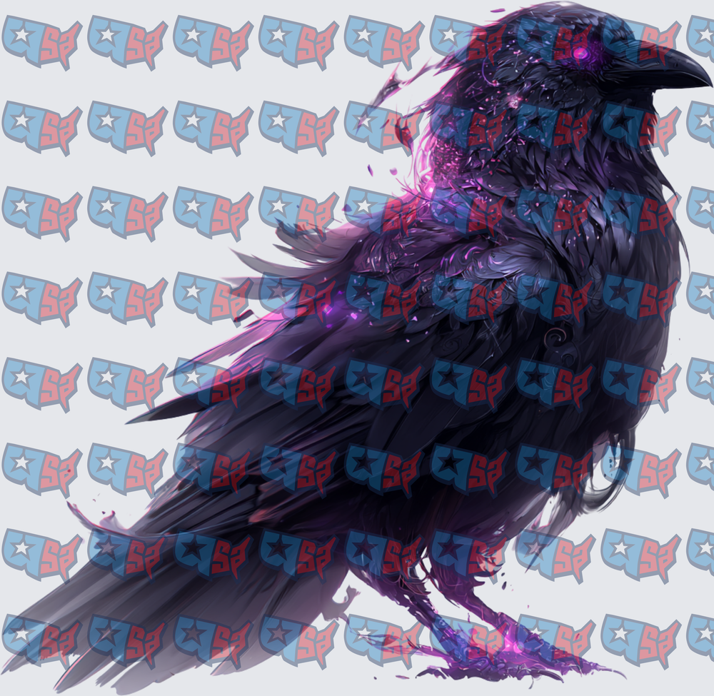 Mystical Dark Raven with Purple Magic Energy (DTF)