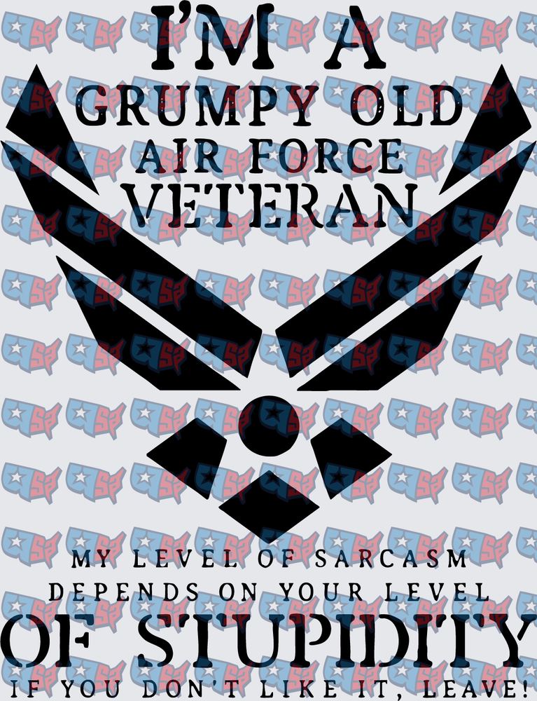 Grumpy Old Air Force Veteran Sarcasm Quote (DTF)