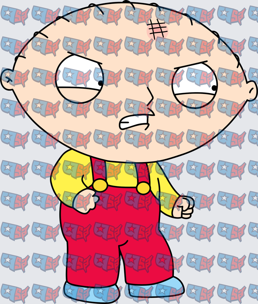 Angry Football Head Baby With Red Overalls (DTF)