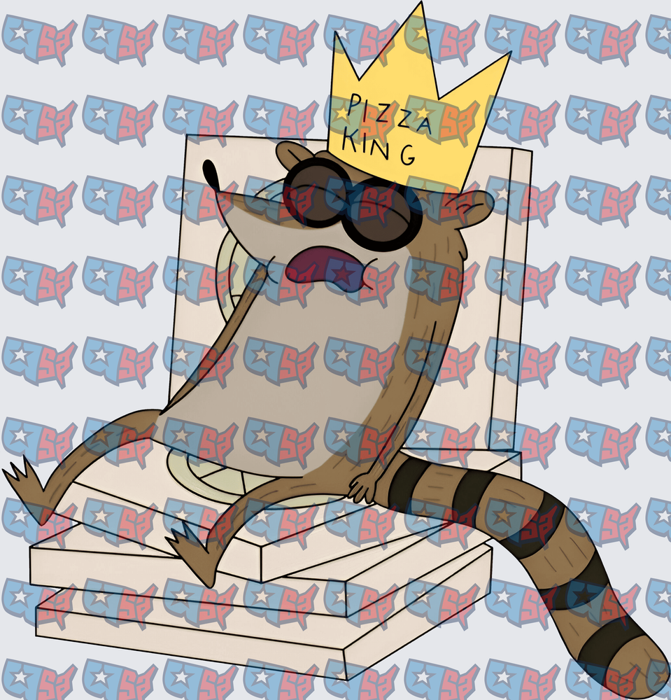 Cartoon Raccoon Pizza King Crown Sunglasses (DTF)